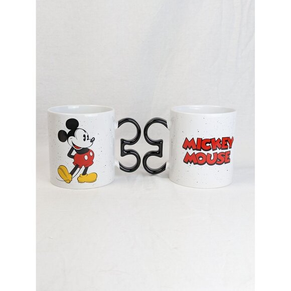 Disney Classic Mickey Mouse Cartoon Logo Ears Handle Coffee Tea Mug Set of 2 - Picture 2 of 2